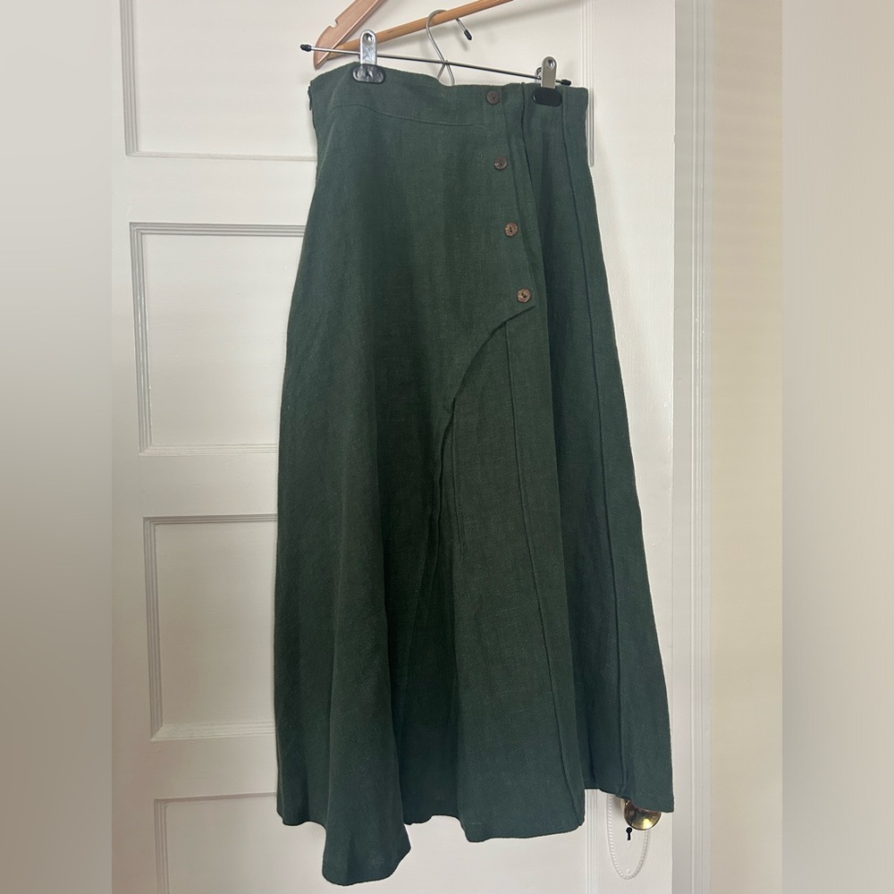 Xaolizi Linen Midi Skirt